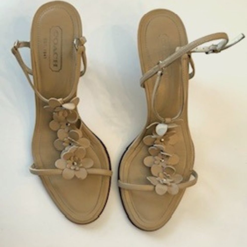 Vintage Coach Flower Kitten Heel Sandal